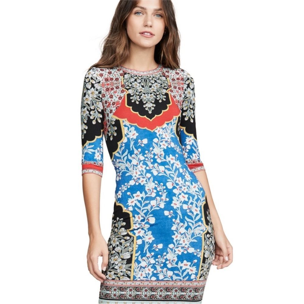 Alice + Olivia Delora Fitted Mock Neck Dress SZ 2 - Picture 2 of 11